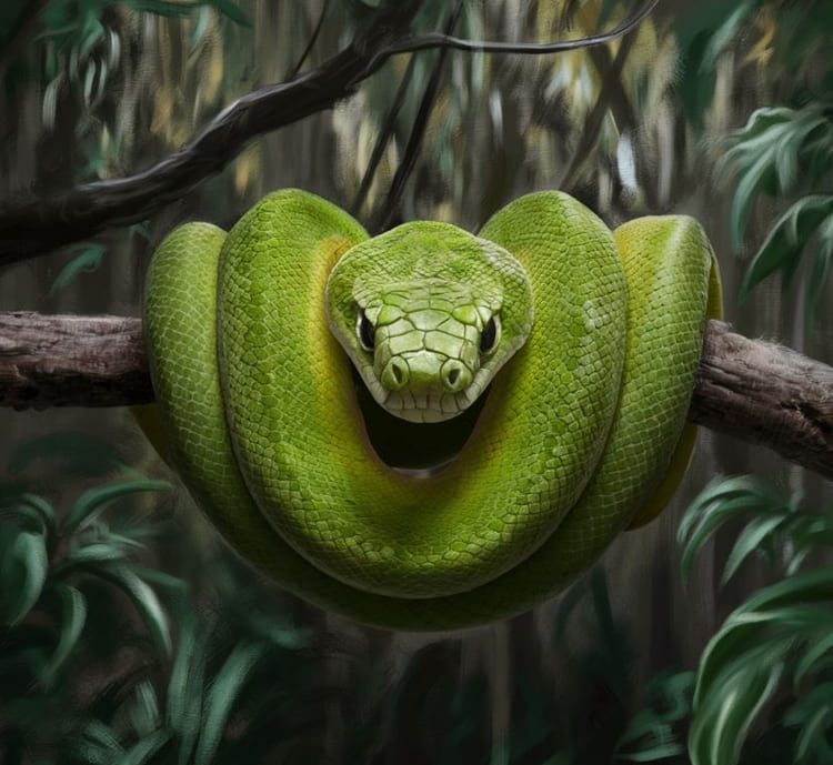 sonhar com cobra verde