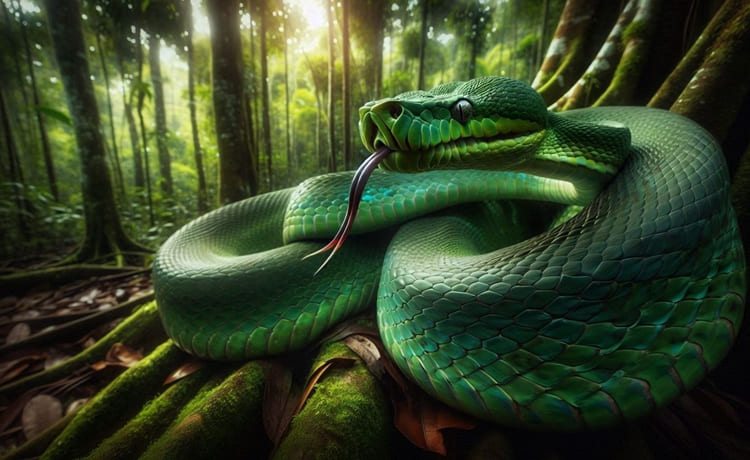 sonhar com cobra grande verde